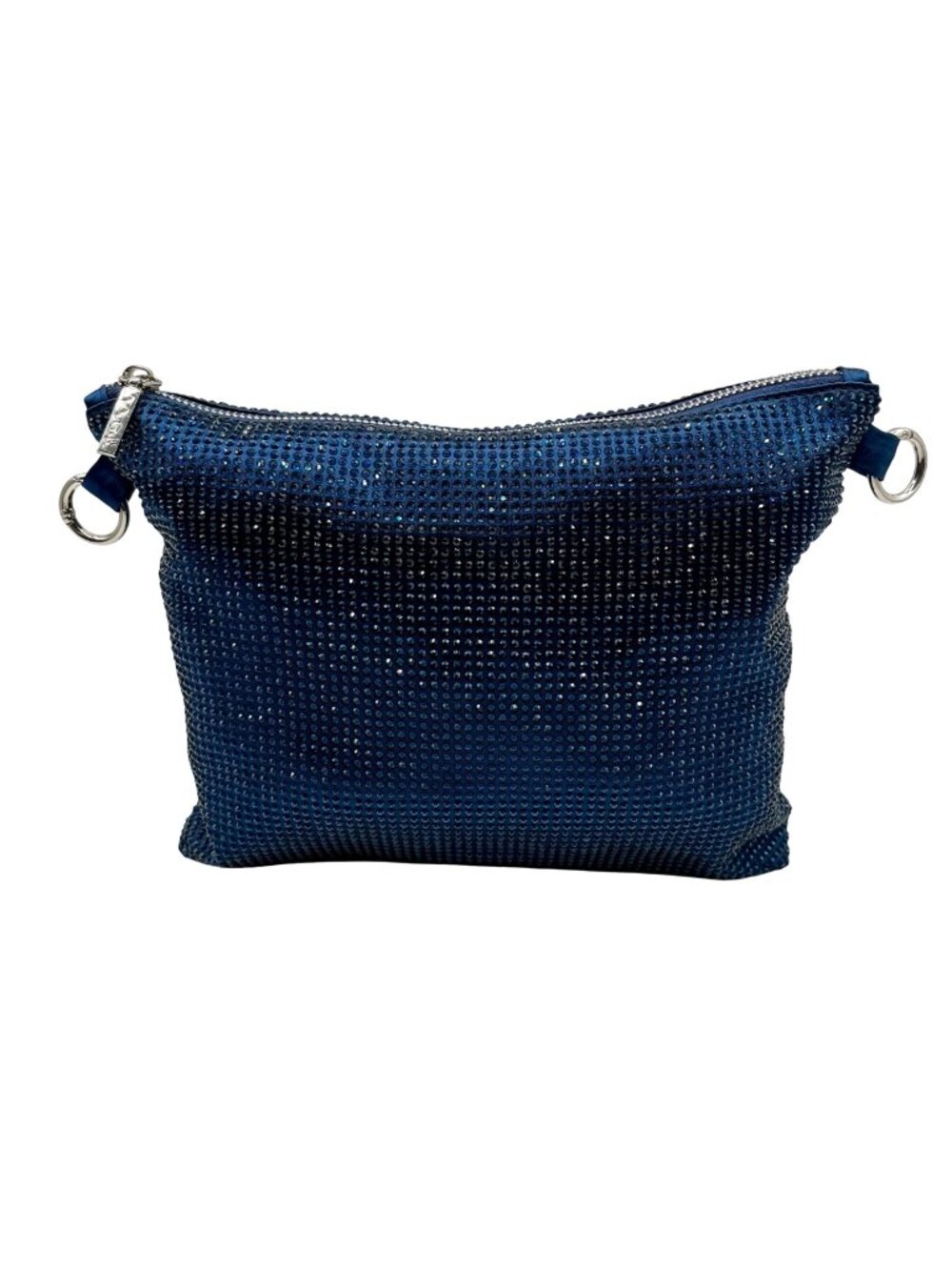Nina Shoes Navy Glass Crystal Satin Hobo Bag